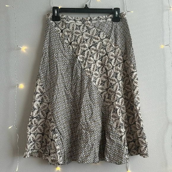 Liz Claiborne 100% Silk Printed Midi Skirt - Picture 1 of 3